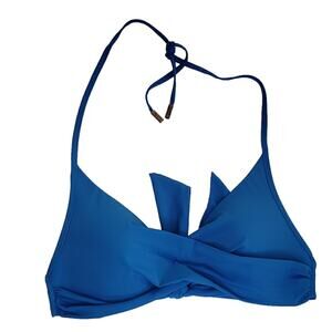 Red Carter Twisted Bra Halter Bikini Top in Blue Women's 6 Pool Beach Vacation